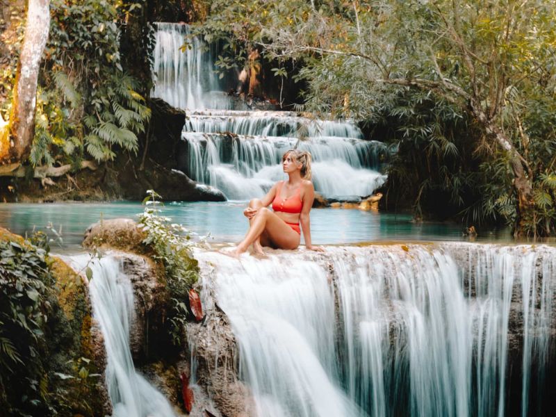kuang si waterfall